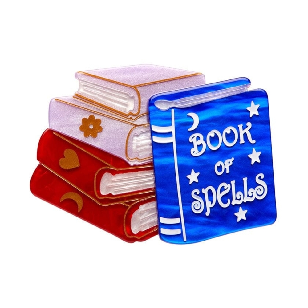 Colorful Book of Spells Brooch Erstwilder Ritualistic References Brooch